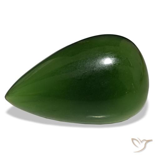 Serpentine vert de 15,80 ct, en forme de poire, transparent