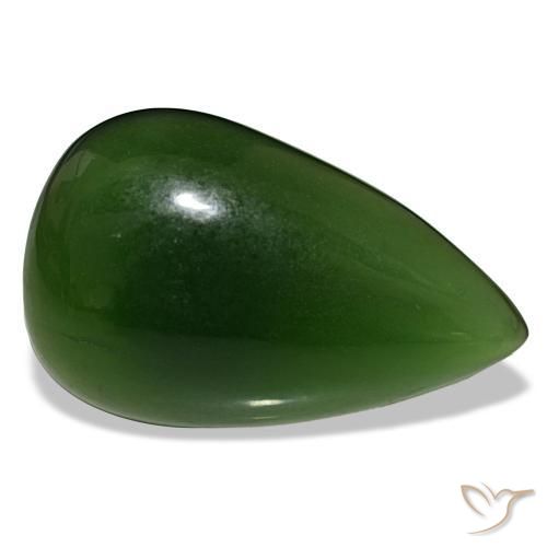 Serpentine vert naturelle en forme de poire, 15,80 ct, transparent
