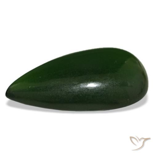 Serpentine vert naturelle en forme de poire, 15,80 ct, transparent