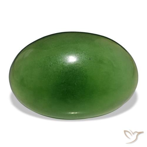 Serpentine vert naturelle coupe ovale, 9,58 ct, transparent