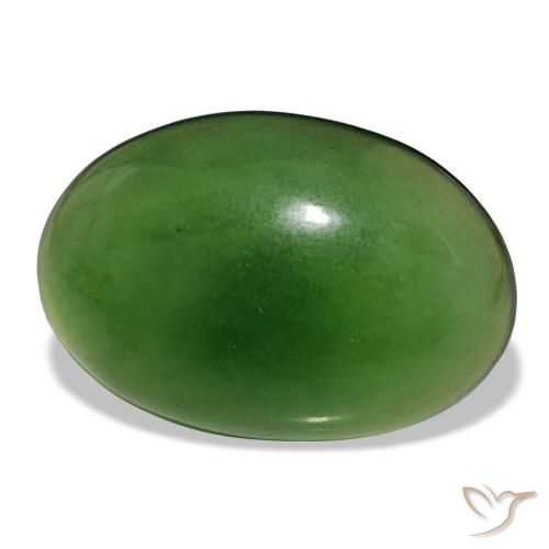 Serpentine vert naturelle coupe ovale, 9,58 ct, transparent