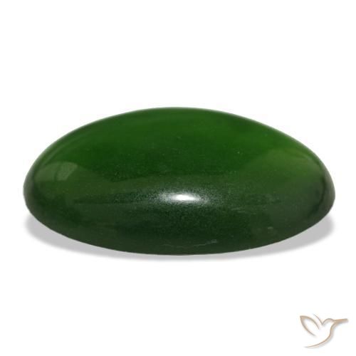 Serpentine vert naturelle coupe ovale, 9,58 ct, transparent