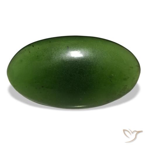 Serpentine vert naturelle coupe ovale, 11,55 ct, transparent