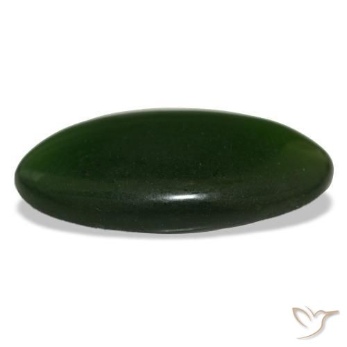 Serpentine vert naturelle coupe ovale, 11,55 ct, transparent