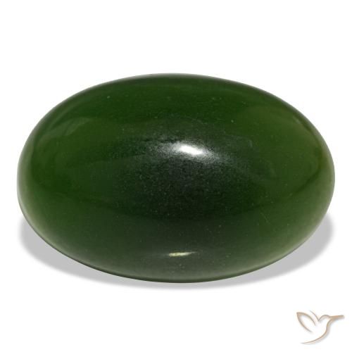 Serpentine vert naturelle coupe ovale, 15,11 ct, transparent