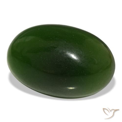 Serpentine vert naturelle coupe ovale, 15,11 ct, transparent