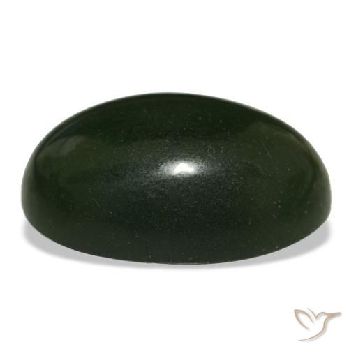 Serpentine vert naturelle coupe ovale, 15,11 ct, transparent