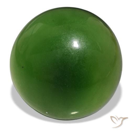 Serpentine vert naturelle coupe roude, 13,21 ct, transparent