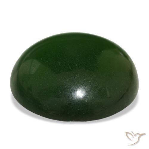 Serpentine vert naturelle coupe roude, 13,21 ct, transparent