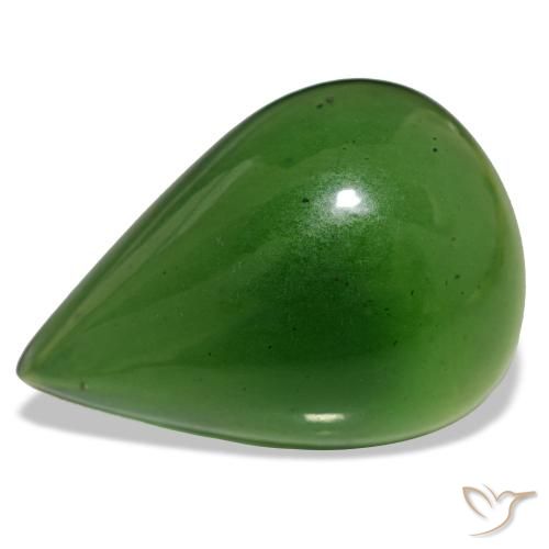 Serpentine vert naturelle en forme de poire, 17,92 ct, transparent