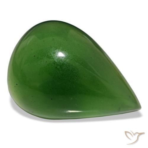 Serpentine vert naturelle en forme de poire, 17,92 ct, transparent