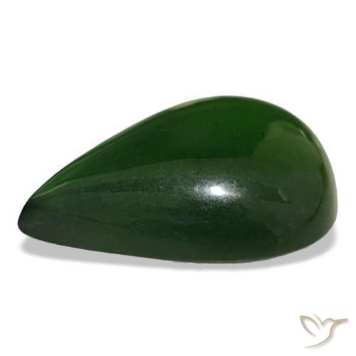 Serpentine vert naturelle en forme de poire, 17,92 ct, transparent