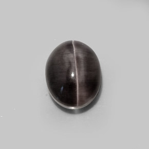 Sillimanite cat's eye marron naturelle coupe ovale, 5,20 ct, translucide