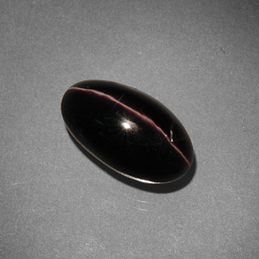 Sillimanite cat's eye marron naturelle coupe ovale, 5,42 ct, opaque