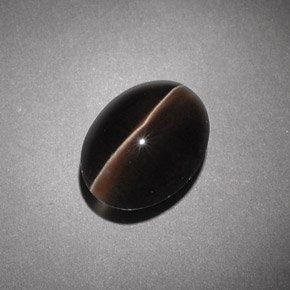 Sillimanite cat's eye marron naturelle transparent, 4,54 ct, transparent / translucide