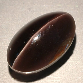 Sillimanite cat's eye marron naturelle transparent, 4,63 ct, transparent / translucide
