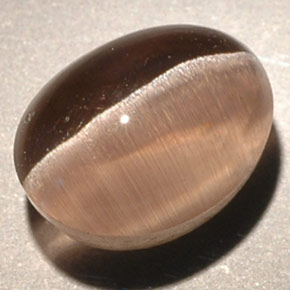 Sillimanite cat's eye marron naturelle transparent, 3,56 ct, transparent / translucide