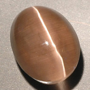 Sillimanite cat's eye marron naturelle transparent, 3,56 ct, transparent / translucide