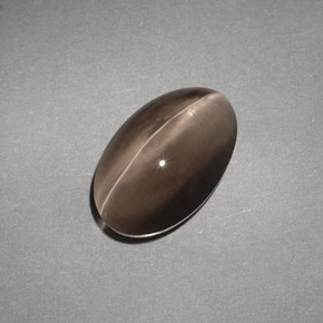 Sillimanite cat's eye marron naturelle transparent, 4,88 ct, transparent / translucide