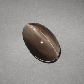 Sillimanite cat's eye marron naturelle transparent, 4,88 ct, transparent / translucide