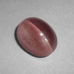 Sillimanite cat's eye rose naturelle coupe ovale, 2,89 ct, translucide