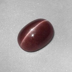 Sillimanite cat's eye marron naturelle coupe ovale, 1,58 ct, opaque