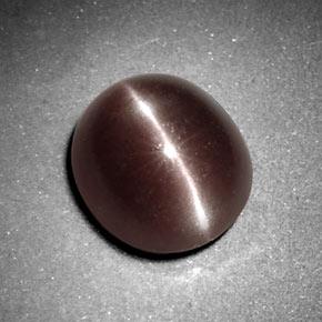 Sillimanite cat's eye marron naturelle coupe ovale, 3,29 ct, opaque