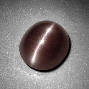 Sillimanite cat's eye marron naturelle coupe ovale, 3,29 ct, opaque