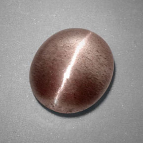Sillimanite cat's eye marron naturelle transparent, 3,38 ct, transparent / translucide