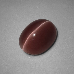 Sillimanite cat's eye marron naturelle coupe ovale, 1,98 ct, opaque