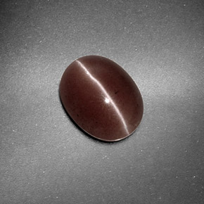 Sillimanite cat's eye marron naturelle coupe ovale, 1,59 ct, translucide