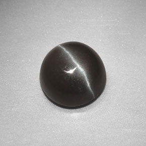 Sillimanite œil de chat Brun grisâtre naturelle Coupe roude, 2.68 ct, Opaque