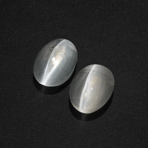 Achetez naturel 2.42ct Blanc clair Sillimanite œil de chat gems, Coupe ovale, En provenance Madagascar chez GemSelect. En stock, livraison internationale!