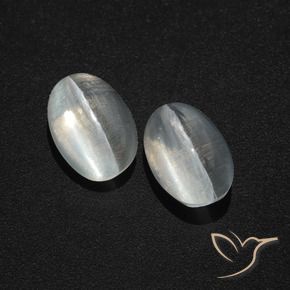 Shop natural 2.94ct Blanc clair Sillimanite œil de chat gems, ovale, from Madagascar at GemSelect. In stock, global shipping!