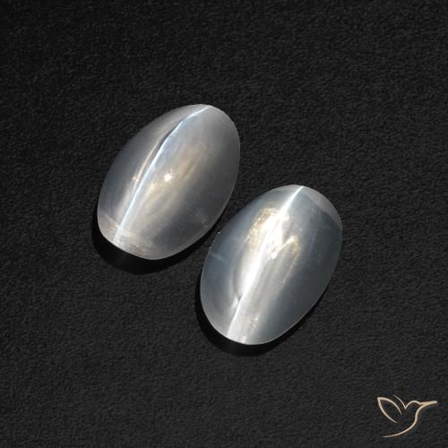 Shop natural 2.44ct Blanc clair Sillimanite œil de chat gems, ovale, from Madagascar at GemSelect. In stock, global shipping!
