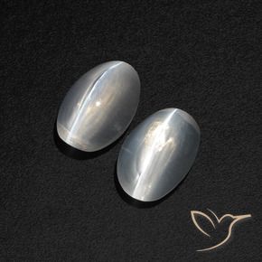 Shop natural 2.44ct Blanc clair Sillimanite œil de chat gems, ovale, from Madagascar at GemSelect. In stock, global shipping!