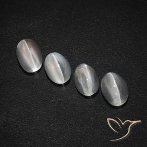 Shop natural 4.26ct Blanc clair Sillimanite œil de chat gems, ovale, from Madagascar at GemSelect. In stock, global shipping!