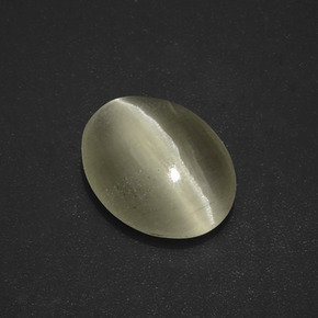 Sillimanite cat's eye marron naturelle coupe ovale, 3,01 ct, translucide