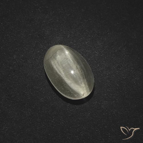 1.91ct Naturel Blanc chaud Sillimanite œil de chat, ovale, Translucide