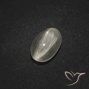 Sillimanite œil de chat Blanc chaud naturelle ovale, 1.91 ct, Translucide