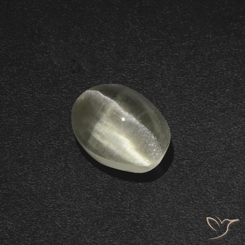1.84ct Naturel Blanc chaud Sillimanite œil de chat, ovale, Translucide