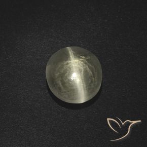 Sillimanite œil de chat Blanc chaud naturelle ovale, 2.51 ct, Translucide