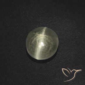 Sillimanite œil de chat Blanc chaud naturelle ovale, 2.51 ct, Translucide