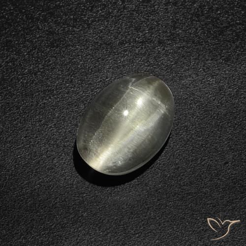 2.76ct Naturel Blanc chaud Sillimanite œil de chat, ovale, Translucide