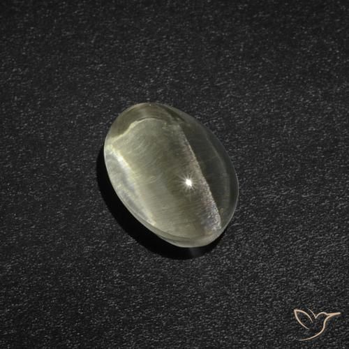 2.23ct Naturel Blanc chaud Sillimanite œil de chat, ovale, Translucide