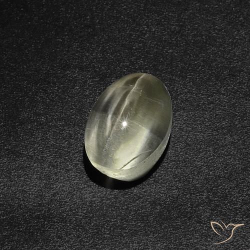 2.87ct Naturel Blanc chaud Sillimanite œil de chat, ovale, Translucide