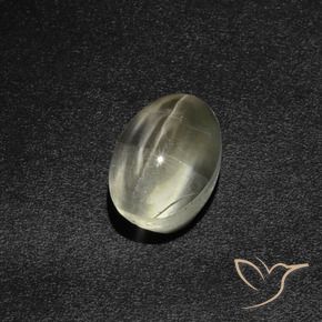 Sillimanite œil de chat Blanc chaud naturelle ovale, 2.87 ct, Translucide