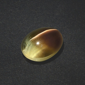 Sillimanite cat's eye marron naturelle coupe ovale, 3,02 ct, translucide