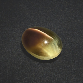 Sillimanite cat's eye marron naturelle coupe ovale, 3,02 ct, translucide