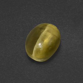 Sillimanite œil de chat Brun verdâtre naturelle Coupe ovale, 2.39 ct, Translucide